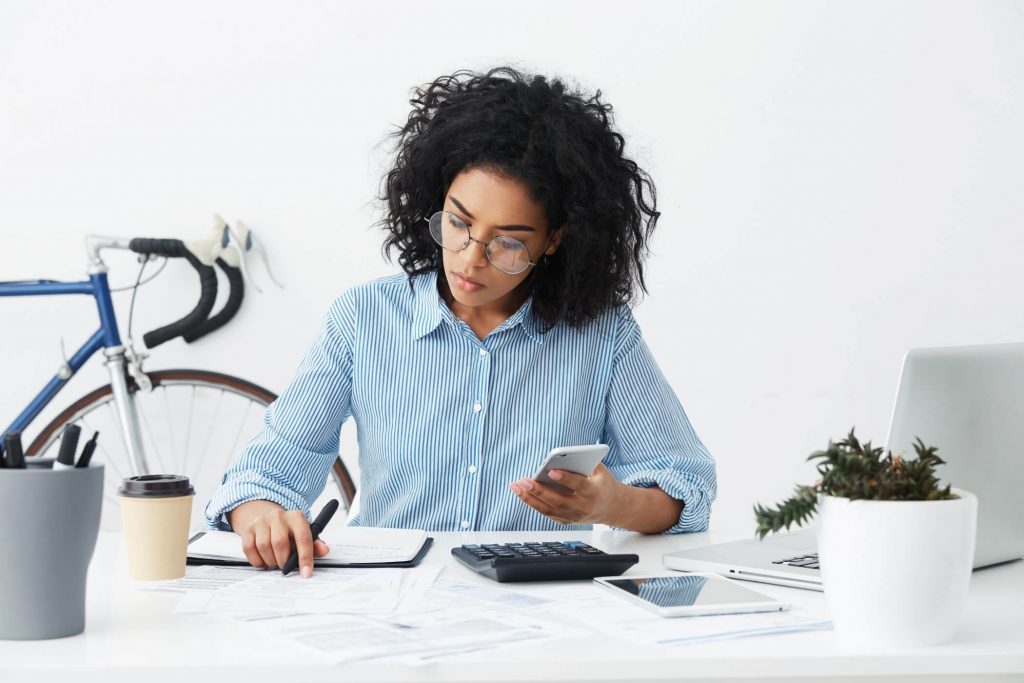 Lady Doing Paperwork