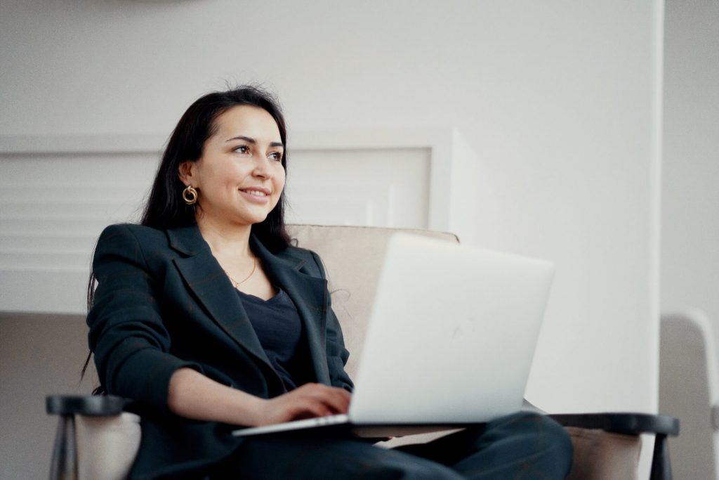 Business Woman Working On Laptop