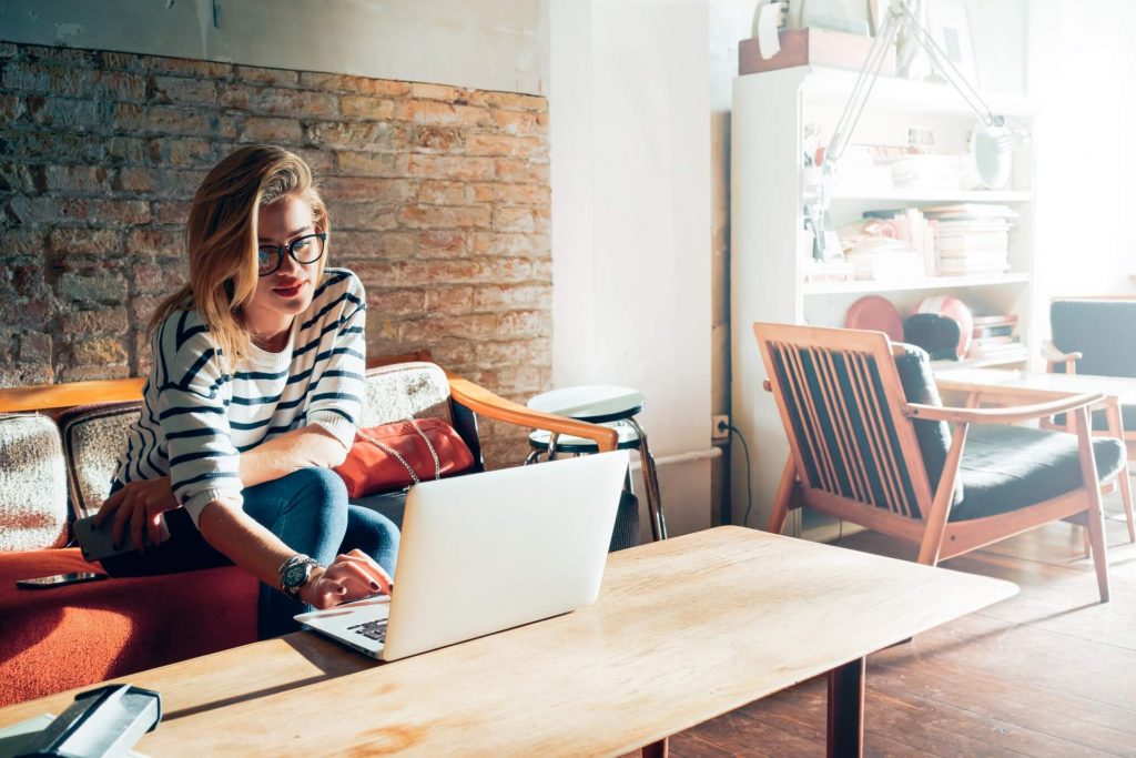 Young Woman Working From Home