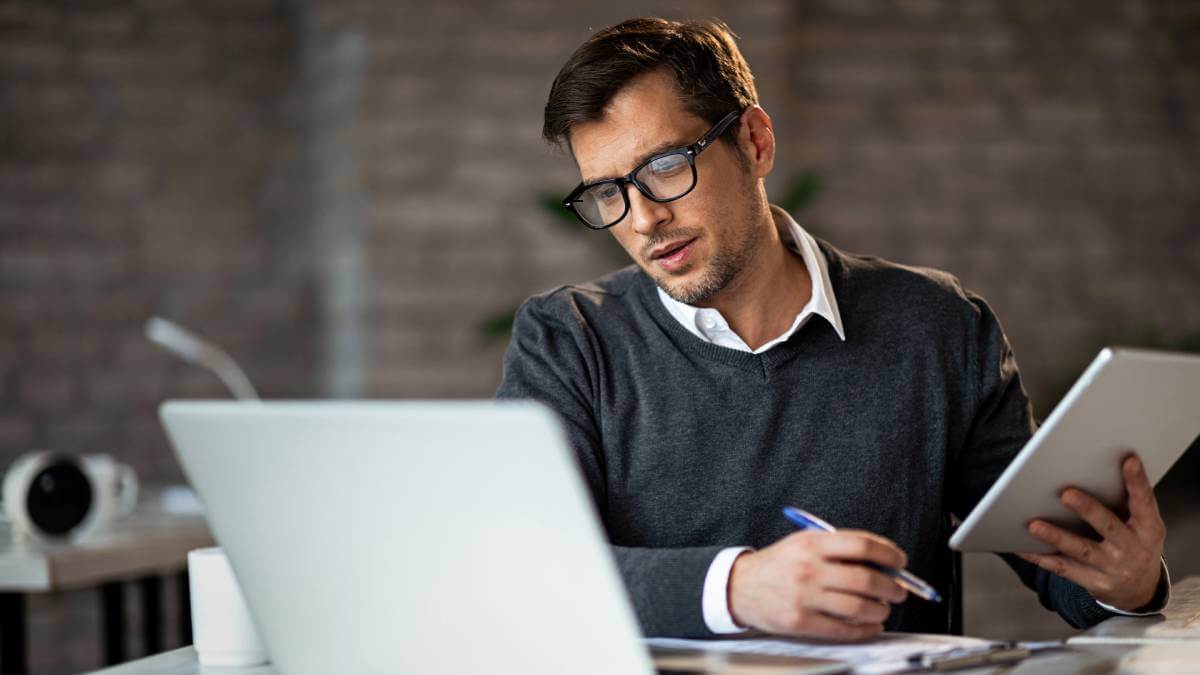 Businessman Doing Tax Returns