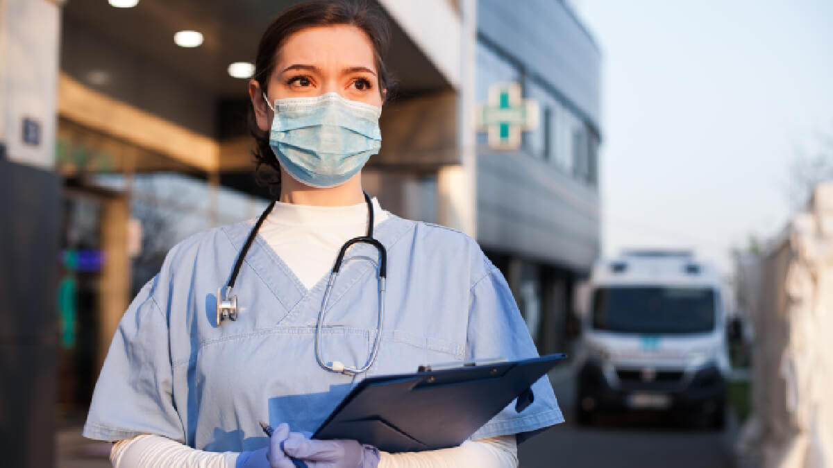 Nurse Standing Outside