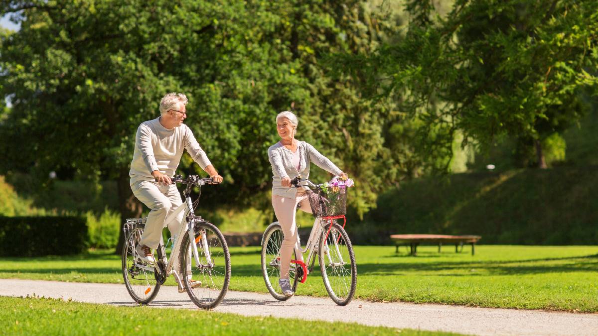 Couple Riding Bikes