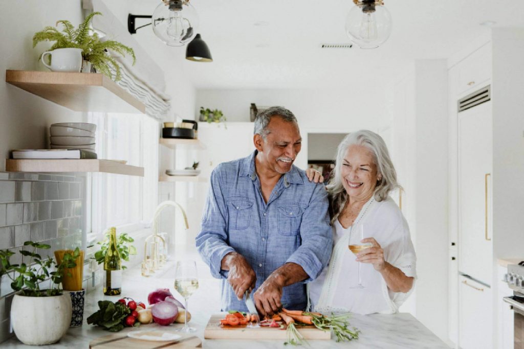 Older Couple Cooking Together