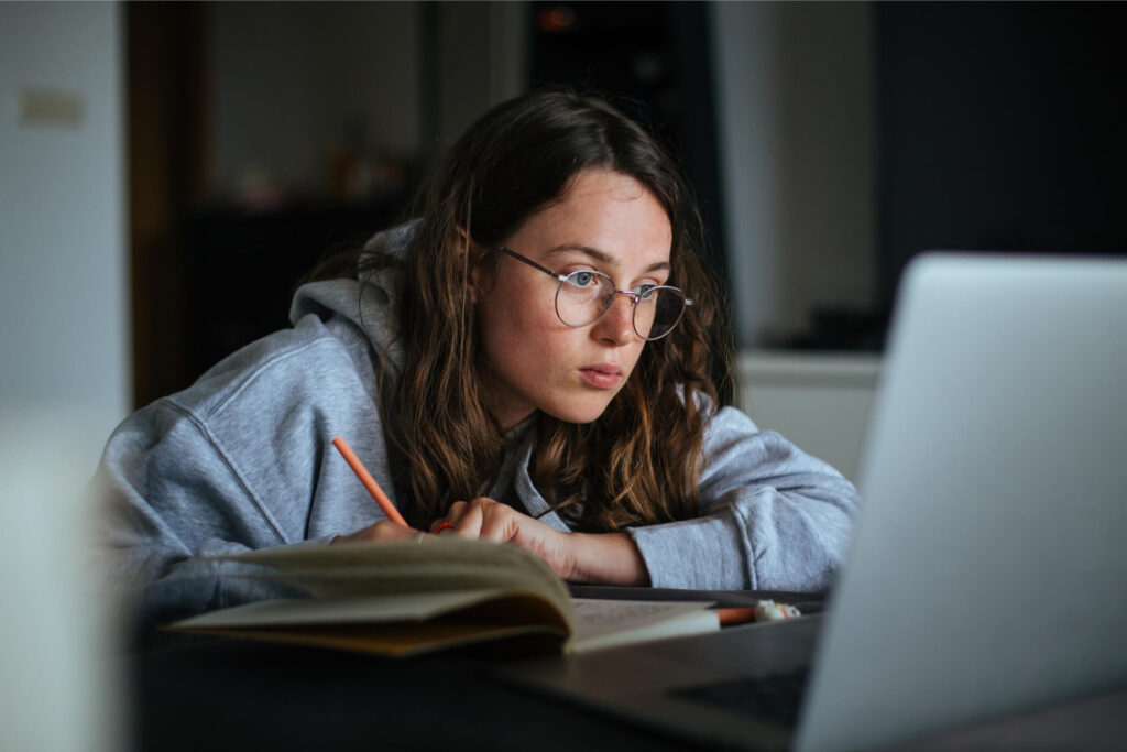 Girl studying